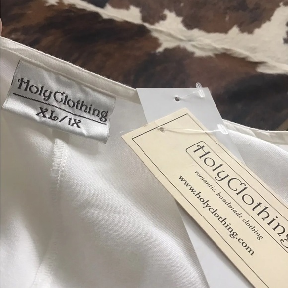 NWT Holy Clothing TIMANDRA MIDI DRESS XL/1X  WHITE Embroidered Boho Gown - Picture 8 of 11